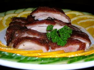 A plate of perfectly roasted suckling pig