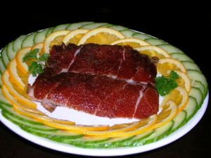 The first course at a Chinese wedding banquet - roasted suckling pig