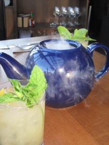 A pot of icy cool smoky cocktail