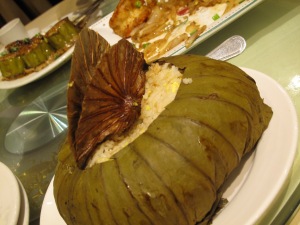 Fried-rice wrapped in lotus leaf